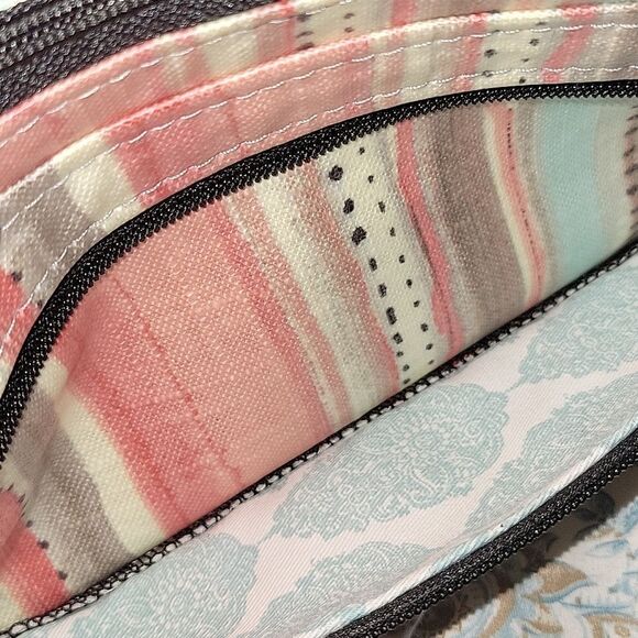 Silver Plum Designs Handmade Wallet Bag Watercolor Look Coated Canvas - Picture 5 of 9